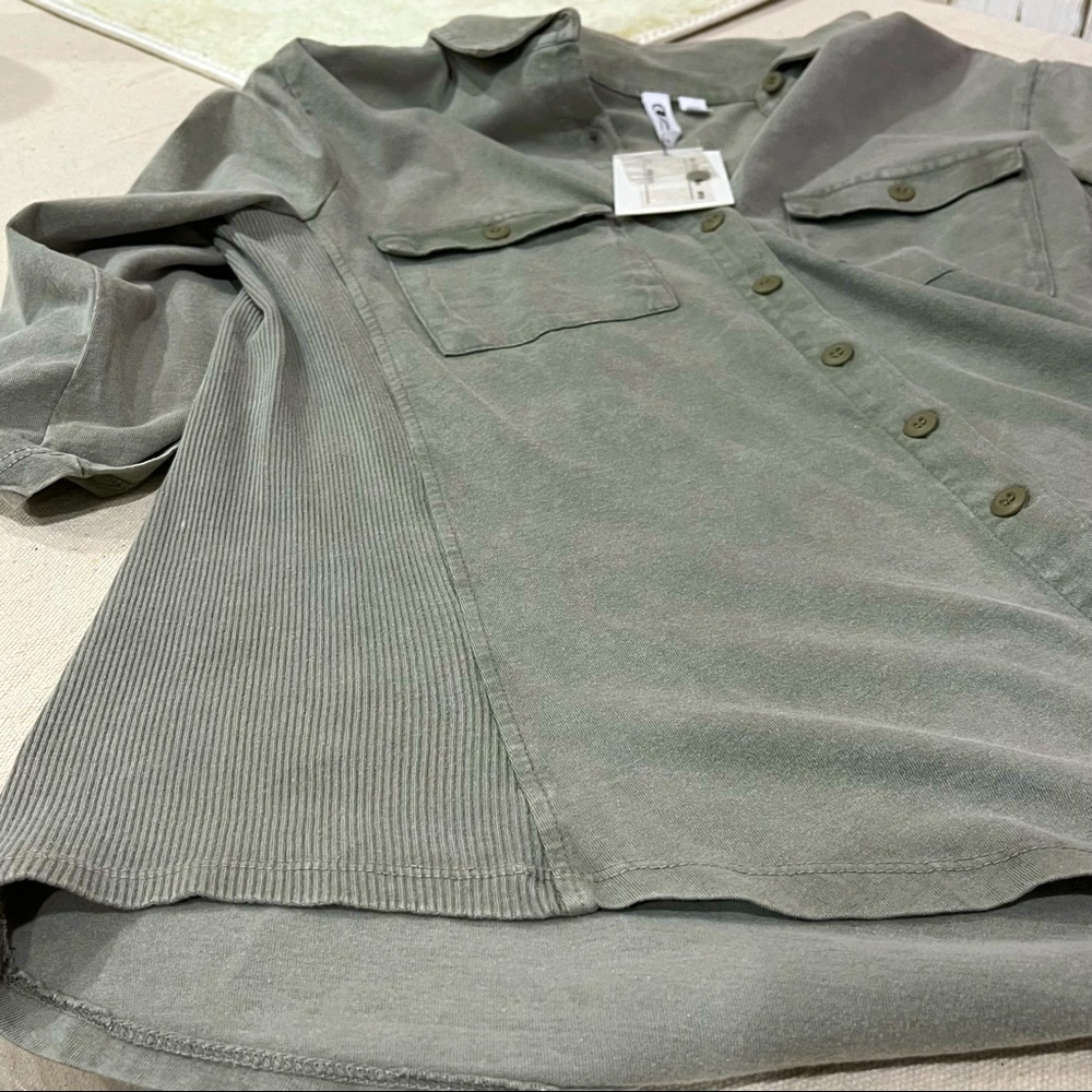 NWT Cable & Gauge Jungle Drab Button Up Collared Shirt, Small